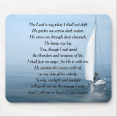 Inspirerend zeemansvers met zeilboot muismat (Voorkant)