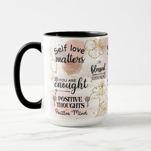 Inspirerend zelf liefde citaten mok (Links)