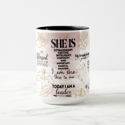 Inspirerend zelf liefde citaten mok (Midden)