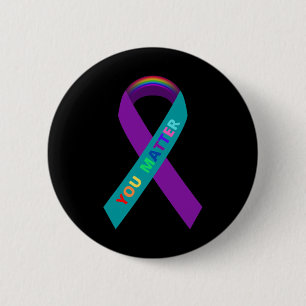 Inspirerend zelfmoordbewustzijnslint voor LGBTQ C Ronde Button 5,7 Cm
