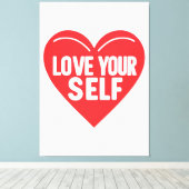 Inspirerend zelfzorgprinter canvas afdruk (Insitu (Houten vloer))