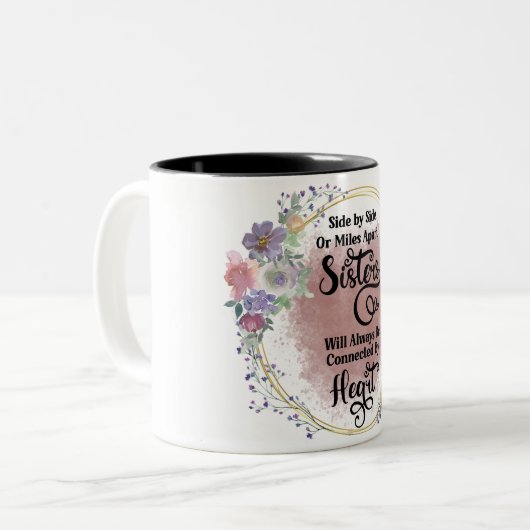 Inspirerend zusje Quote Two-Tone Koffee Mok (Voorkant links)