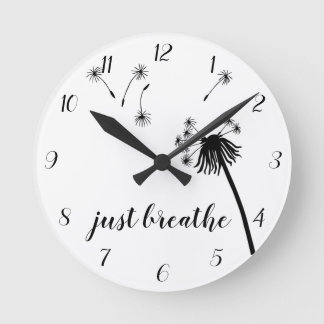 Inspirerend zwart/wit, NET BREATHE Dandelion Ronde Klok