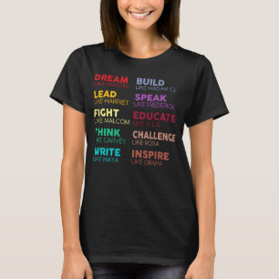Inspirerend zwarte geschiedenis Leiders Afrikaanse T-shirt