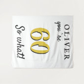 Inspirerende 60e verjaardagsfeest achtergrond wandkleed (Voorkant (horizontaal))