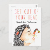 Inspirerende angst offerte meisje ontmoet vlinder  briefkaart (Voorkant / Achterkant)