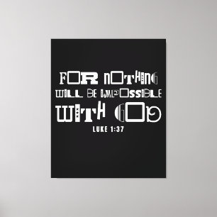 Inspirerende Bijbelcitaat Niets Onmogelijk Canvas Afdruk