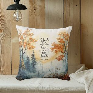 Inspirerende Bijbeltekst Psalm 46:5 Herfst Kussen
