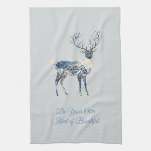 Inspirerende Blauwe Witte Chic Herten Vos Theedoek