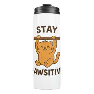 Inspirerende "Blijf positief" Quote Print Thermosbeker