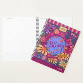 Inspirerende bloemenbloei gepersonaliseerd plezie planner (Display)