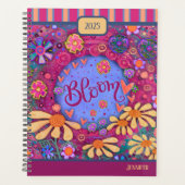 Inspirerende bloemenbloei gepersonaliseerd plezie planner (Voorkant)