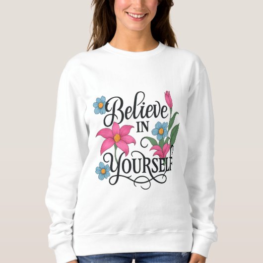 Inspirerende bloemendames sweatshirt (Voorkant)