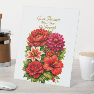 Inspirerende Bloemenvoetstuk Bord – “Grow Through Reclamebord Met Voetstuk