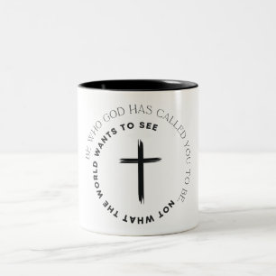 Inspirerende christelijke Bijbeltekst Tweekleurige Koffiemok