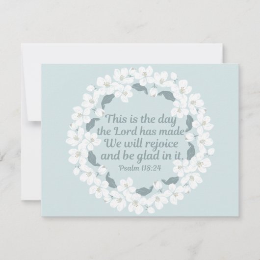 Inspirerende christelijke psalm 118:24 Verheug u Kaart (Voorkant)