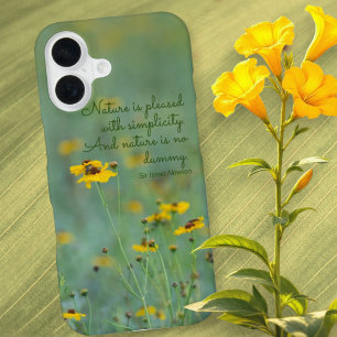 Inspirerende citaat Gele bloemen Foto Maatwerk iPhone 16 Hoesje