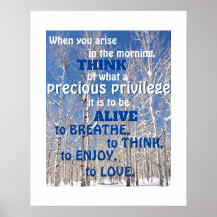 Inspirerende citat Torenhoge Espen In Sneeuw Foto Poster