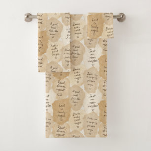 Inspirerende Crème Boeken Magie Bad Handdoek