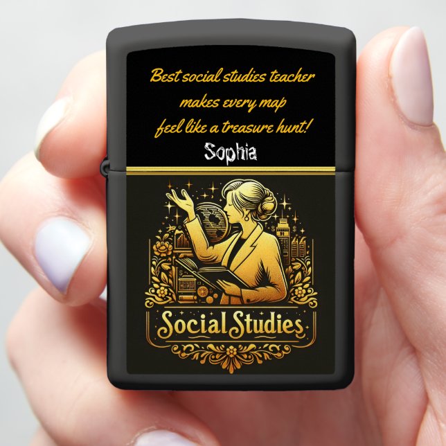 Inspirerende docent presenteert sociale studies (In Hand)