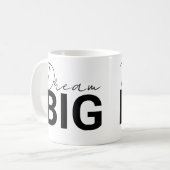 Inspirerende droom grote typografie koffiemok (Voorkant links)