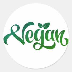 Inspirerende en motiverende vegan Logo Ronde Sticker