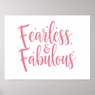 Inspirerende "Fearless and Fabulous" citaat Poster