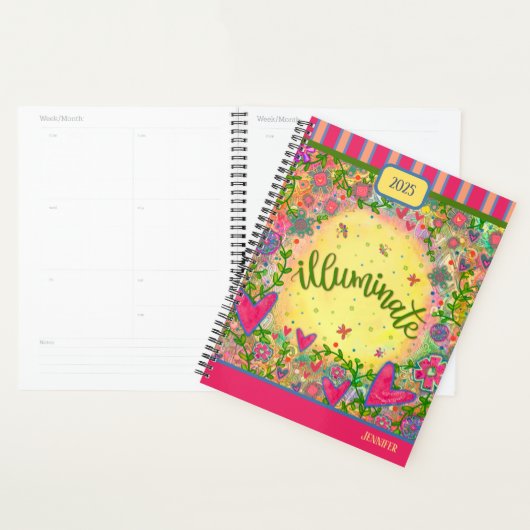 Inspirerende Floral Illuminate Gepersonaliseerd Planner (Display)