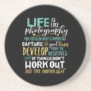 Inspirerende Fotografie Levenscitaat Fotograaf Zandsteen Onderzetter