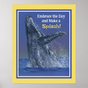 Inspirerende Fun Whale Print - Gele Rand