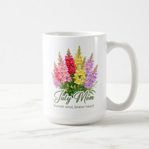 Inspirerende geboortebloem juli Moeder Wrap Koffiemok