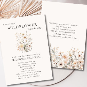 Inspirerende gedicht baby shower met wilde bloemen kaart
