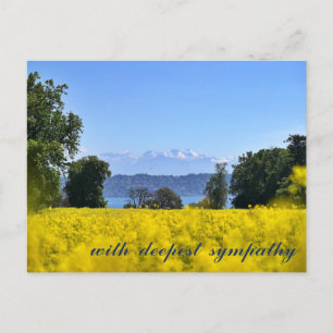 Inspirerende Gele Bloemenwei Heuvel Meer Sympathie Briefkaart
