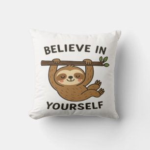 Inspirerende "Geloof in jezelf" Quote Print Kussen