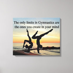 INSPIRERENDE GYMNASTIEK CITAAT CANVAS AFDRUK