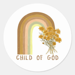 Inspirerende kind God woordkunst Ronde Sticker