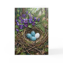 Inspirerende lente vogelnest viooltjes impasto Pas