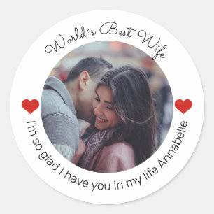 Inspirerende liefde Voeg je eigen foto en bericht Ronde Sticker