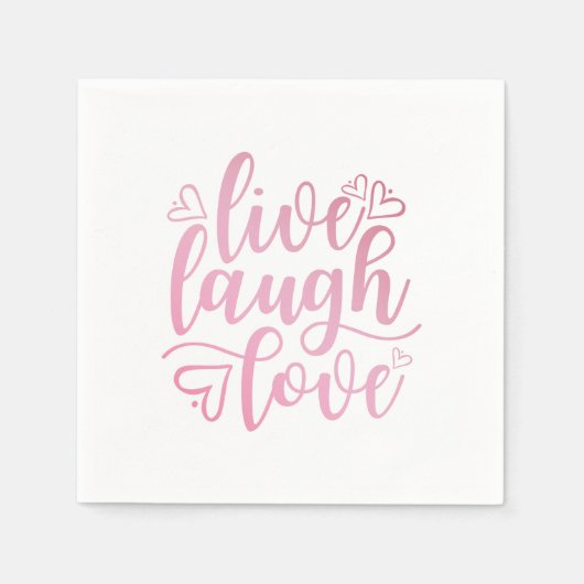 Inspirerende live liefde lachen quote | Servet (Voorkant)