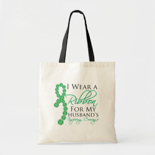 Inspirerende moed van de echtgenoot - leverkanker tote bag