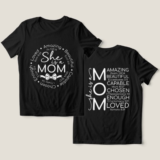 Inspirerende moeder Tri-Blend shirt (Ontwerp Voorkant & Achterkant)