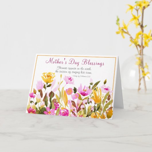 Inspirerende Moederdag Bloementuin Bijbel Kaart (Gele Bloem)