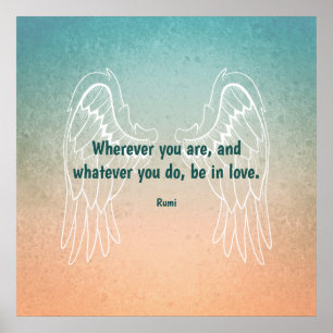 Inspirerende Motiverende Rumi Citaat Engelenvleuge Poster