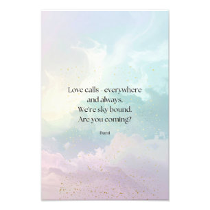 Inspirerende Motiverende Rumi Citaat Pastelwolk Foto Afdruk