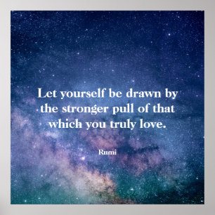 Inspirerende Motiverende Rumi Citaat Universum Poster
