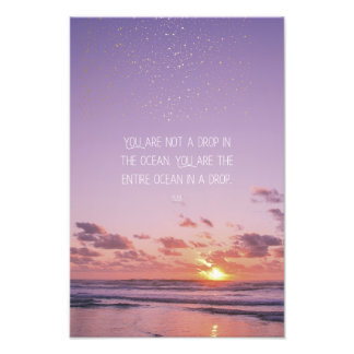 Inspirerende Motiverende Rumi Citaat Zonsondergang Foto Afdruk