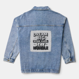 Inspirerende & Motiverende Typografie Citaat Kunst Denim Jacket