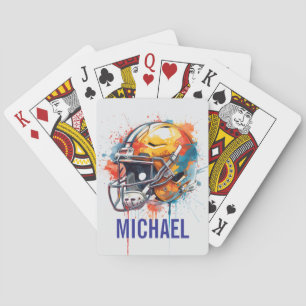Inspirerende Motiverende Voetbalhelm Naam Pokerkaarten