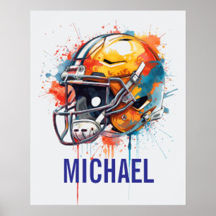 Inspirerende Motiverende Voetbalhelm Naam Poster