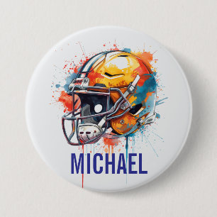 Inspirerende Motiverende Voetbalhelm Naam Ronde Button 7,6 Cm